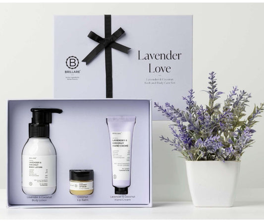 Lavender Love Lavender & Coconut Bath and Body Care Gift Set Pack of 3 (women)