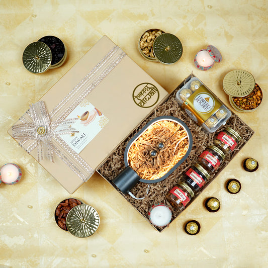 Festive Diwali Gift Set with Magnetic Lamp & Chocolates