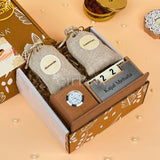 Premium Diwali Gift Hamper with Flavored Cashews, Almonds & Desk Clock Organizer