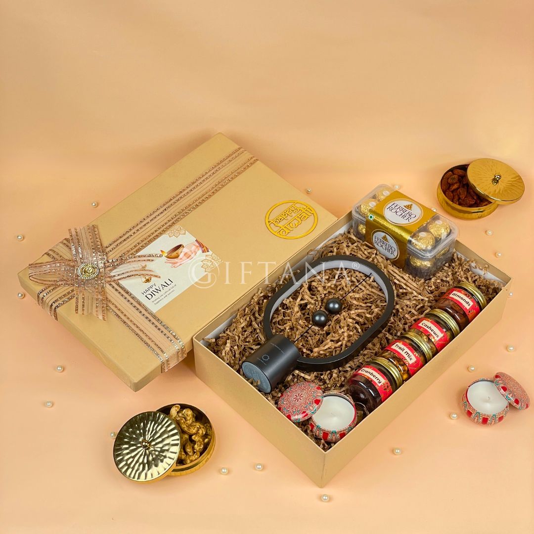 Festive Diwali Gift Set with Magnetic Lamp & Chocolates