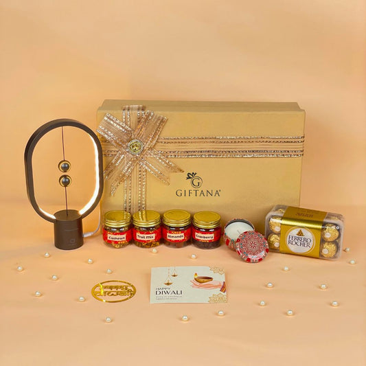 Festive Diwali Gift Set with Magnetic Lamp & Chocolates