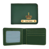 Mens Personalized Wallet with Name & Charms - Green