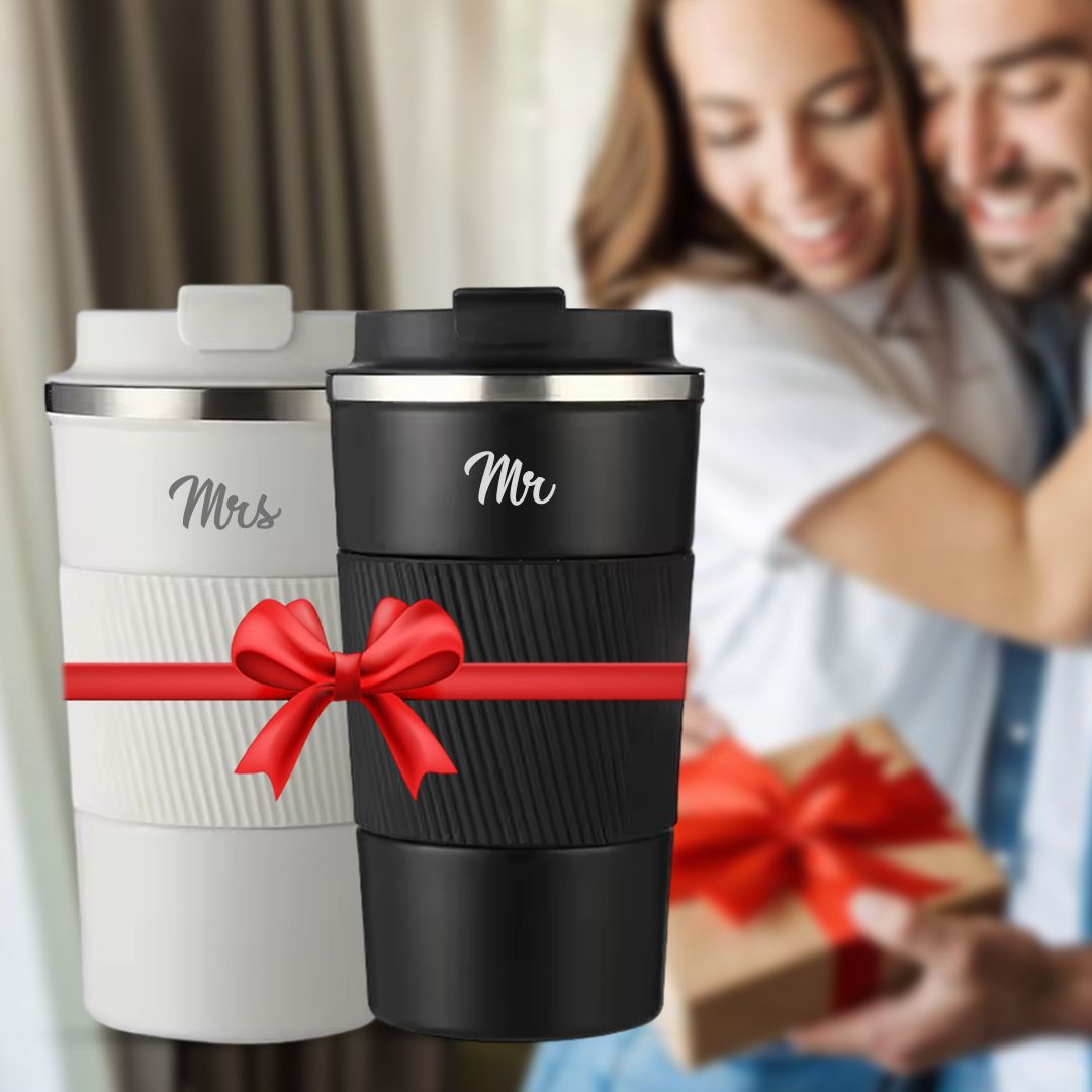 Mr & Mrs. Coffee tumbler Combo - Black, White