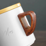 Mr & Mrs Coffee Mugs with Wooden Lid & Saucer - Perfect Combo Gift for Couples - Giftana 