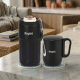 Name Engraved Smart Tumbler Mug Set with Round Coasters