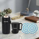 Name Engraved Smart Tumbler Mug Set with Round Coasters