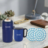 Name Engraved Smart Tumbler Mug Set with Round Coasters