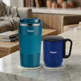 Personalised Tumbler Mug Gift Set with 2 Round Coasters