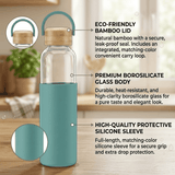 Personalized Borosilicate Glass Bottle 500ml with Bamboo Lid