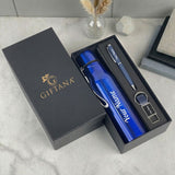 Personalized Bottle Pen Keychain Gift Set Premium Black Box