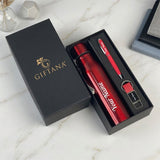 Personalized Bottle Pen Keychain Gift Set Premium Black Box