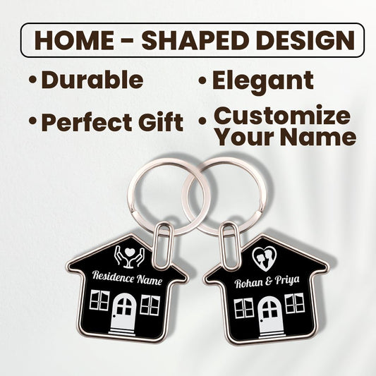 Personalized Couple and Home Keychain Gift Set