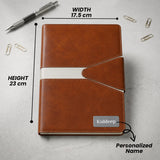 Custom Name Tan Planner Diary & Pen Gift Set