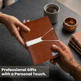 Custom Name Tan Planner Diary & Pen Gift Set