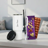 Personalized 710ml Stainless Steel Handle Tumbler with Silk Chocolate Gift Set