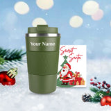 Personalized 734 Tumbler & Secret Santa Gift Card - Green