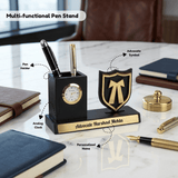 Personalized Advocate Desk Organizer Gift with Clock & Pen Holder