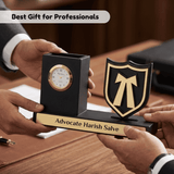 Personalized Advocate Desk Organizer Gift with Clock & Pen Holder