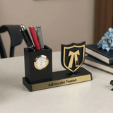 Personalized Advocate Desk Organizer Gift with Clock & Pen Holder