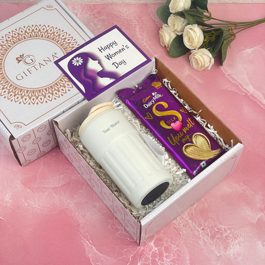 Personalized LED Temperature Tumbler Women Day Gift Set