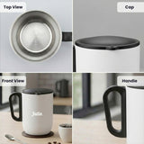 Custom Name Coffee Mug with Lid Modern Drinkware Gift