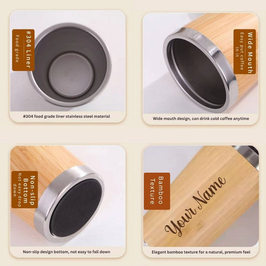 Custom Bamboo Gift Set - Tumbler, Pen, Diary & Keychain | Eco-Friendly