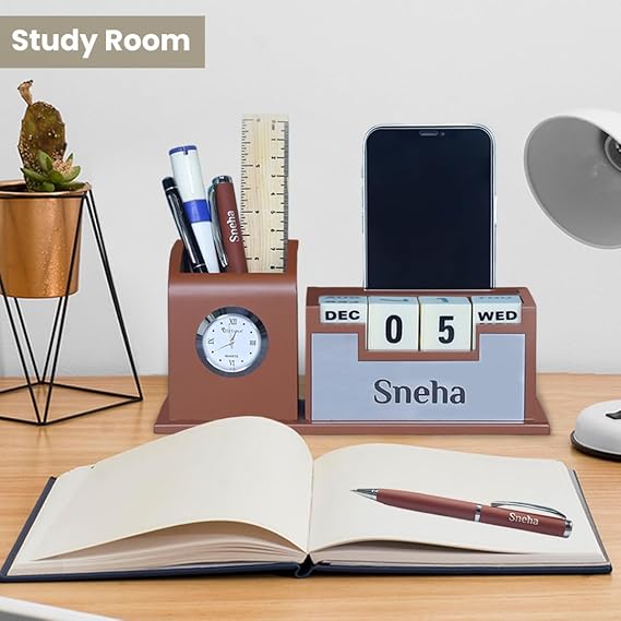 Personalized  Desk Organizer & Pen - Giftana