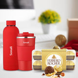 Personalized Flask & Tumbler, ferrero - red