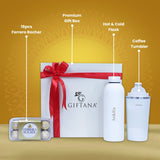 Personalized Flask & Tumbler, ferrero - white