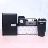 Diary,tumbler,clock desk - black -gftana