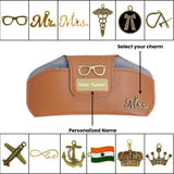 Personalized Leather Sunglasses Case Charms options