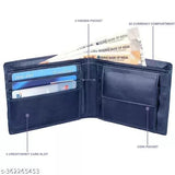 Personalized Leather Wallet with Name - Blue