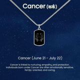 Cancer Zodiac Mens Fashion Jewellery Gift Rectangle Pendant NecklaceGiftana 