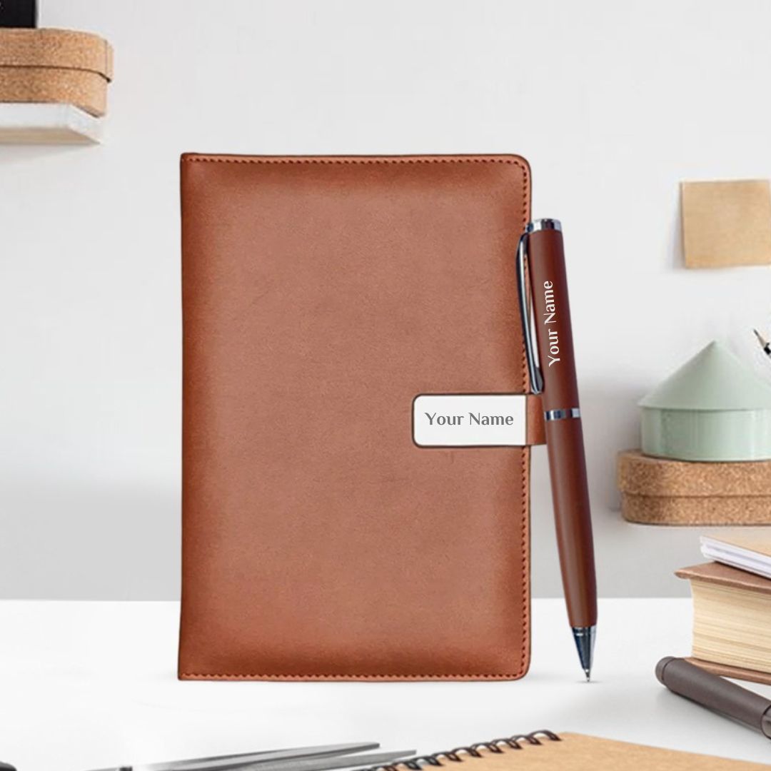 Personalized Notebook Diary & pen - Giftana