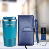 Personalized small diary gift set - blue