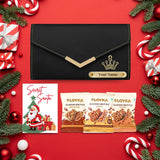 Personalized wallet, loyka assorted, santa crad - Black