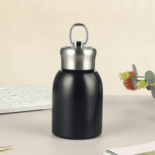 Premium 300ml Portable Steel Flask Bottle with Handle