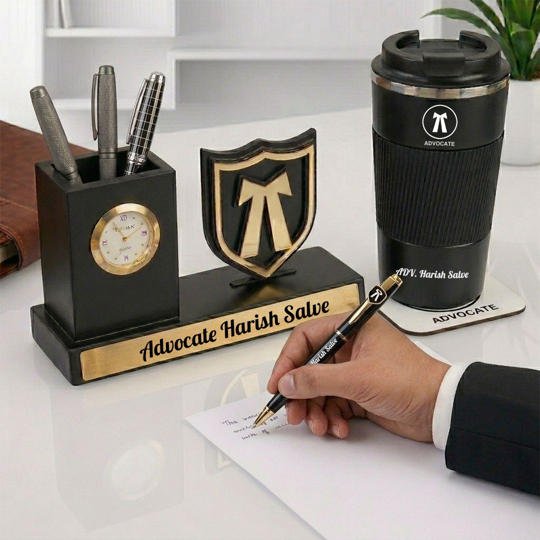 Premium Advocate Office Accessories Set with Name Tumbler & Pen