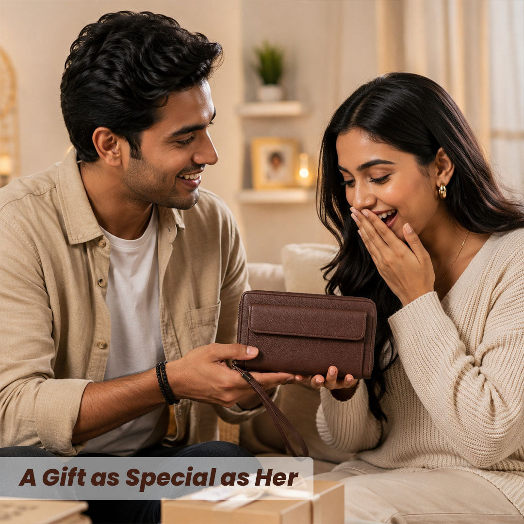 Premium Brown Leather Wallet Gifts for Women