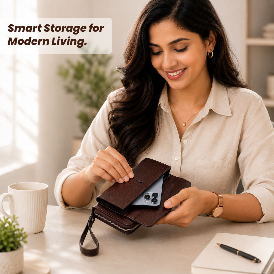 Premium Brown Leather Wallet Gifts for Women
