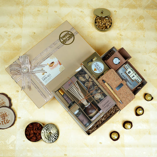 Diwali Reed Diffuser Gift Set with Desk Organaizer set