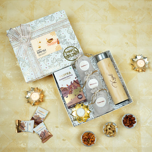 Eco-Friendly Diwali Hamper with Bamboo Bottle & Snacks