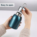 Premium 300ml Portable Steel Flask Bottle with Handle