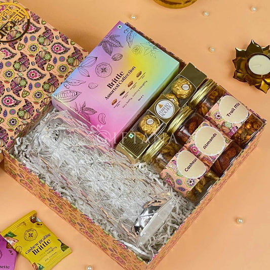 Diwali Hampers with Home Decor Crystal Lamp & Treats