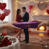 Red Golden Rose with Box and valentine card