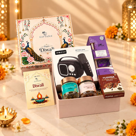 Retro Festive : Diwali Corporate Gifts with Karaoke Speaker & Gourmet Treats