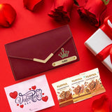 Romantic Valentine's Day Gift : Ladies Wallet, Loyka Chocolates, and Love Card