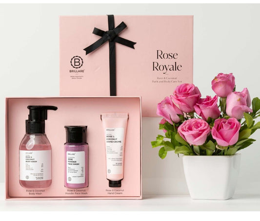 Rose Coconut Bath and Body Care Gift Set for Women