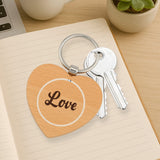 Rotating wooden keychain