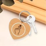 Rotating wooden keychain